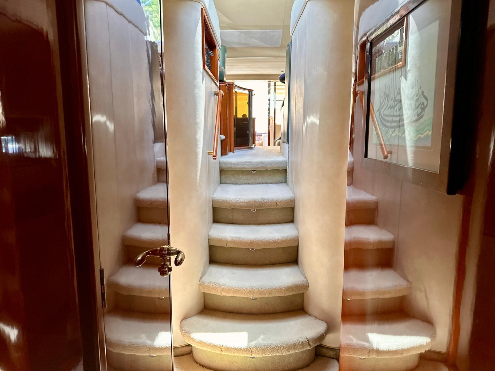 Interior passage and staircase aboard EXCELSIOR